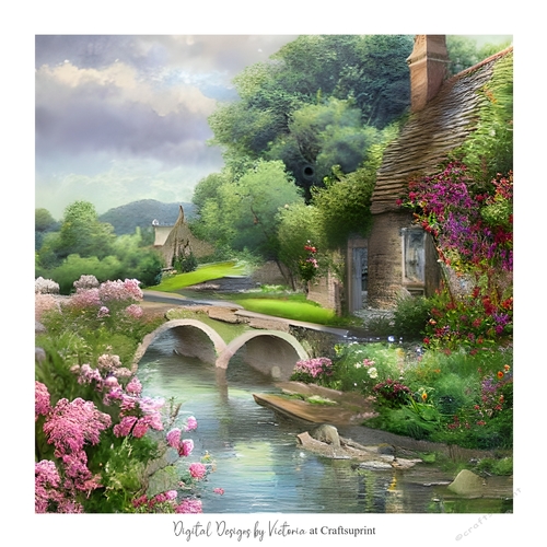 Bridge over the Water 7x7 inch No.12