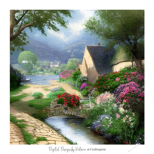 Bridge over the Water 7x7 inch No.15