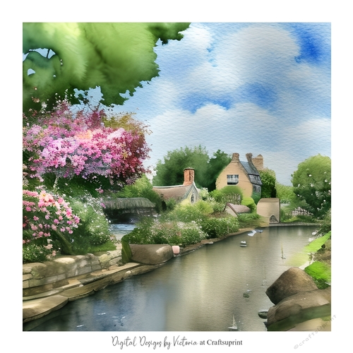 Bridge over the Water 7x7 inch No.16