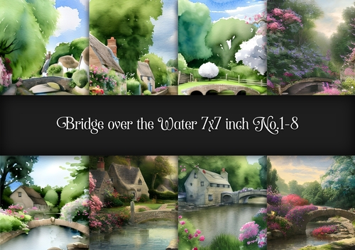 Bridge over the Water 7x7 inch No.1-8