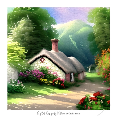 Spring Cottage 7x7 inch No.3