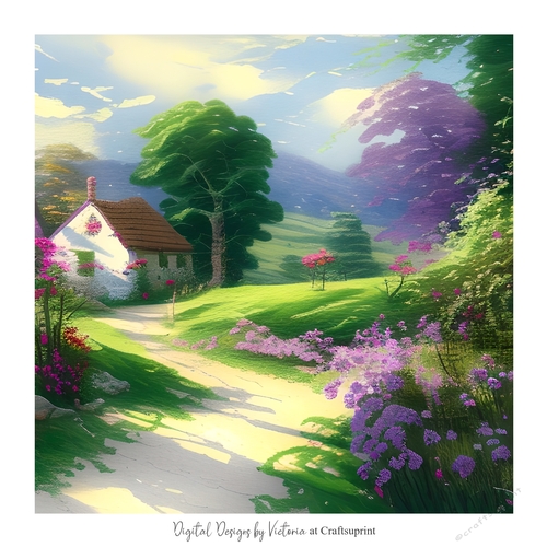 Spring Cottage 7x7 inch No.4