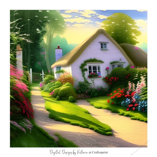 Spring Cottage 7x7 inch No.9