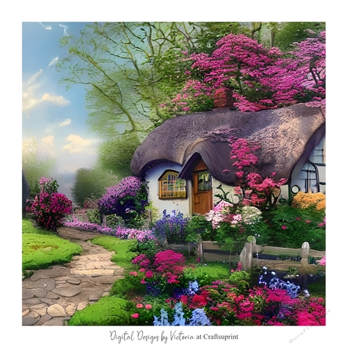 Spring Cottage 7x7 inch No.11
