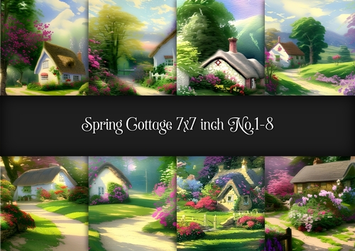 Spring Cottage 7x7 inch No.1-8