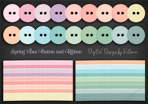 Spring Vibes Button and Ribbon