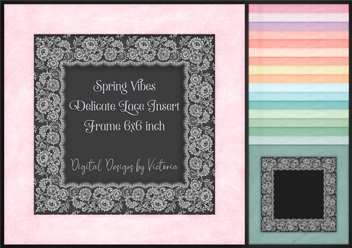 Spring Vibes Delicate Lace Insert Frame 6x6 inch