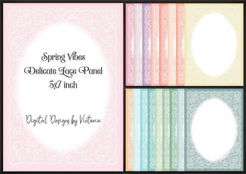Spring Vibes Delicate Lace Panel 5x7 inch