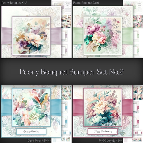 Peony Bouquet Bumper Set No.2