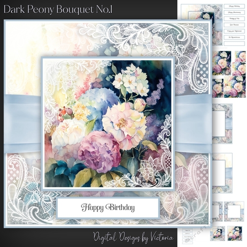 Dark Peony Bouquet No.1