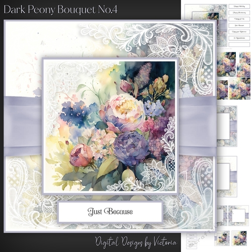 Dark Peony Bouquet No.4