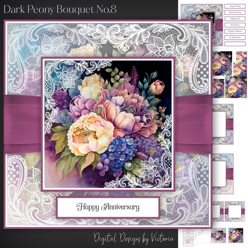 Dark Peony Bouquet No.8
