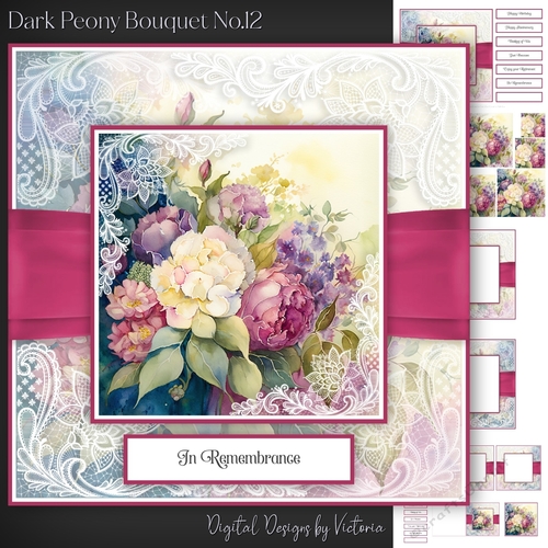 Dark Peony Bouquet No.12