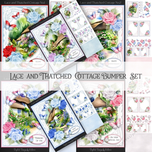 Lace and Thatched Cottage Bumper Set