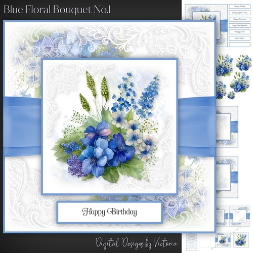 Blue Floral Bouquet No.1