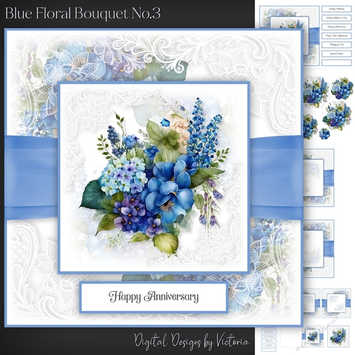Blue Floral Bouquet No.3
