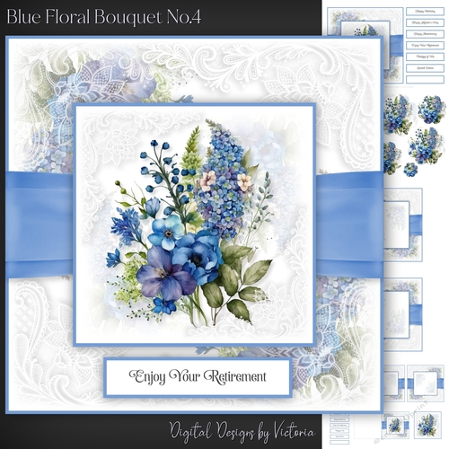 Blue Floral Bouquet No.4
