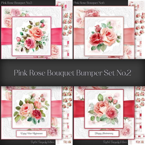 Pink Rose Bouquet Bumper Set No.2
