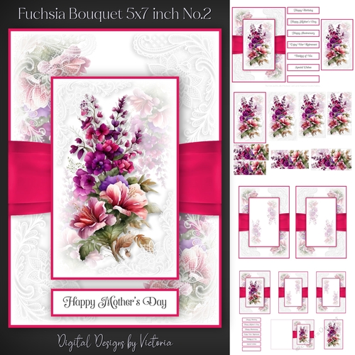 Fuchsia Bouquet 5x7 inch No.2