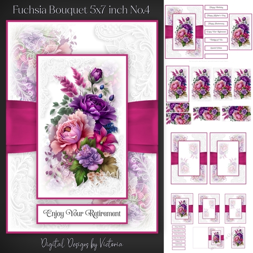 Fuchsia Bouquet 5x7 inch No.4