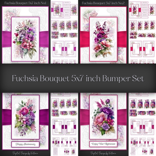 Fuchsia Bouquet 5x7 inch Bumper Set