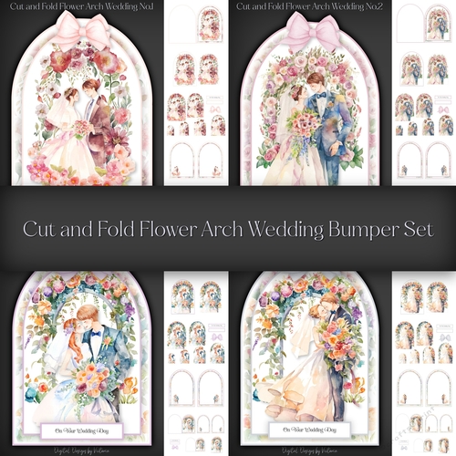 Cut and Fold Flower Arch Wedding Bumper Set