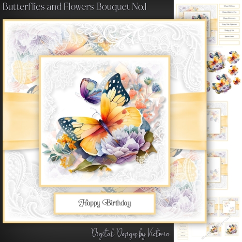 Butterflies and Flowers Bouquet No.1