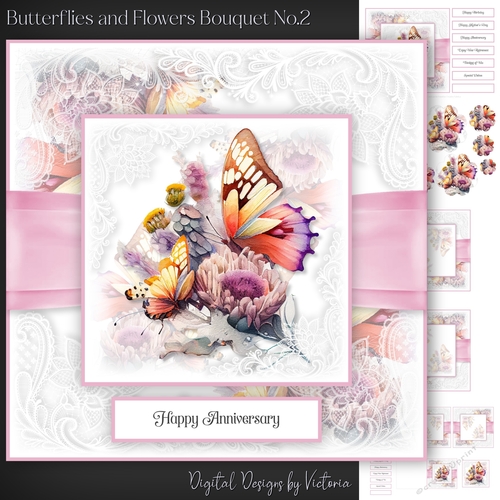 Butterflies and Flowers Bouquet No.2