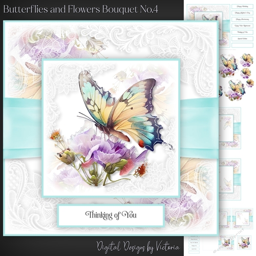 Butterflies and Flowers Bouquet No.4