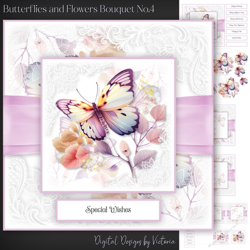 Butterflies and Flowers Bouquet No.5