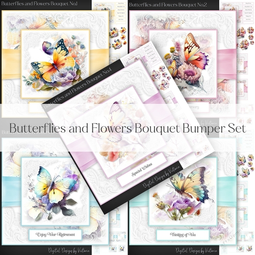 Butterflies and Flowers Bouquet Bumper Set