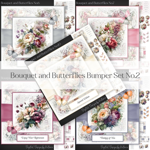 Bouquet and Butterflies Bumper Set No.2