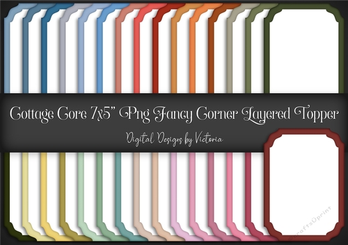 Cottage Core Fancy Corner Layered Topper 7x5 inch