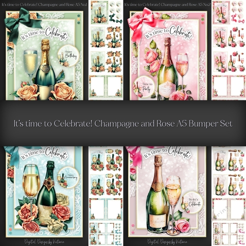 Its time to Celebrate! Champagne and Rose Bumper Set