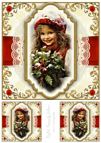 Young Girl with Holly Toppers No.1