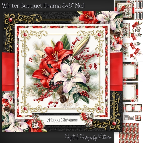 Winter Bouquet Drama 8x8 inch No.1