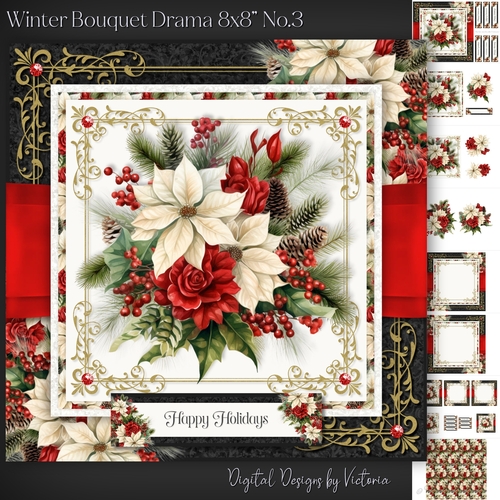 Winter Bouquet Drama 8x8 inch No.3