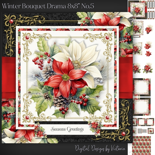 Winter Bouquet Drama 8x8 inch No.5
