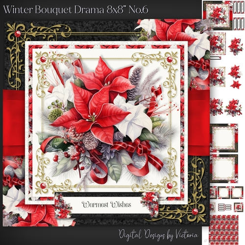 Winter Bouquet Drama 8x8 inch No.6