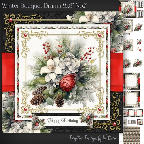 Winter Bouquet Drama 8x8 inch No.7