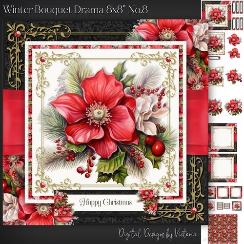 Winter Bouquet Drama 8x8 inch No.8