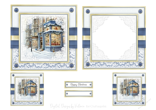 Winter Shopping 5x5 inch Quick Card No.3