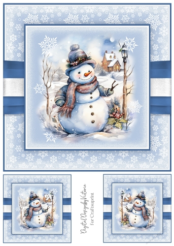 Holly Jolly Snowman Toppers 8x8 inch No.2
