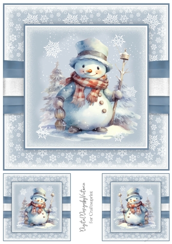 Holly Jolly Snowman Toppers 8x8 inch No.4