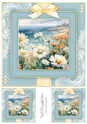 Pretty Seaside Flowers Toppers No.4