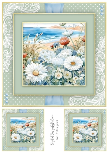 Pretty Seaside Flowers Toppers No.9