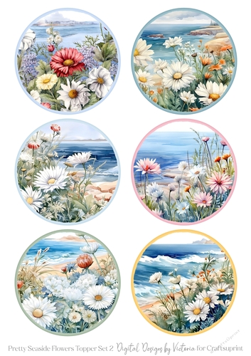 Pretty Seaside Flowers Toppers 2