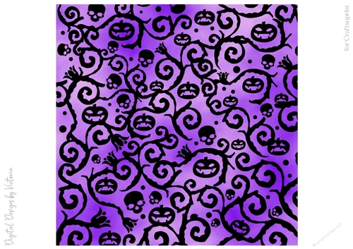 Halloween Skulls 8x8 inch No.6