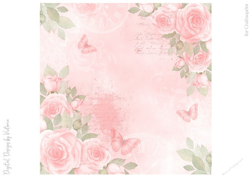 Pink Roses 8x8 inch No.1
