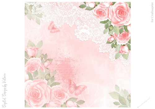 Pink Roses 8x8 inch No.2